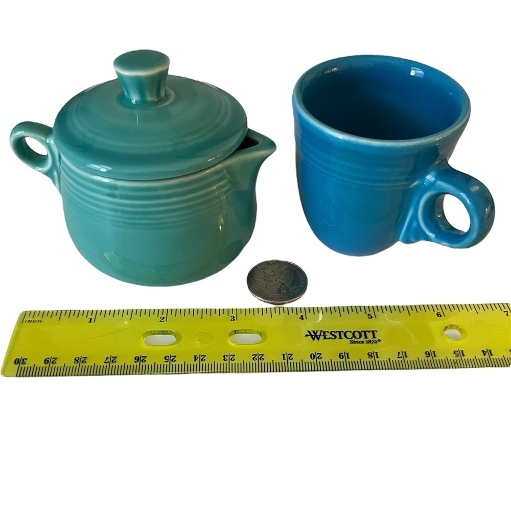 Fiesta Miniatures - Teal Creamer & Blue Cup